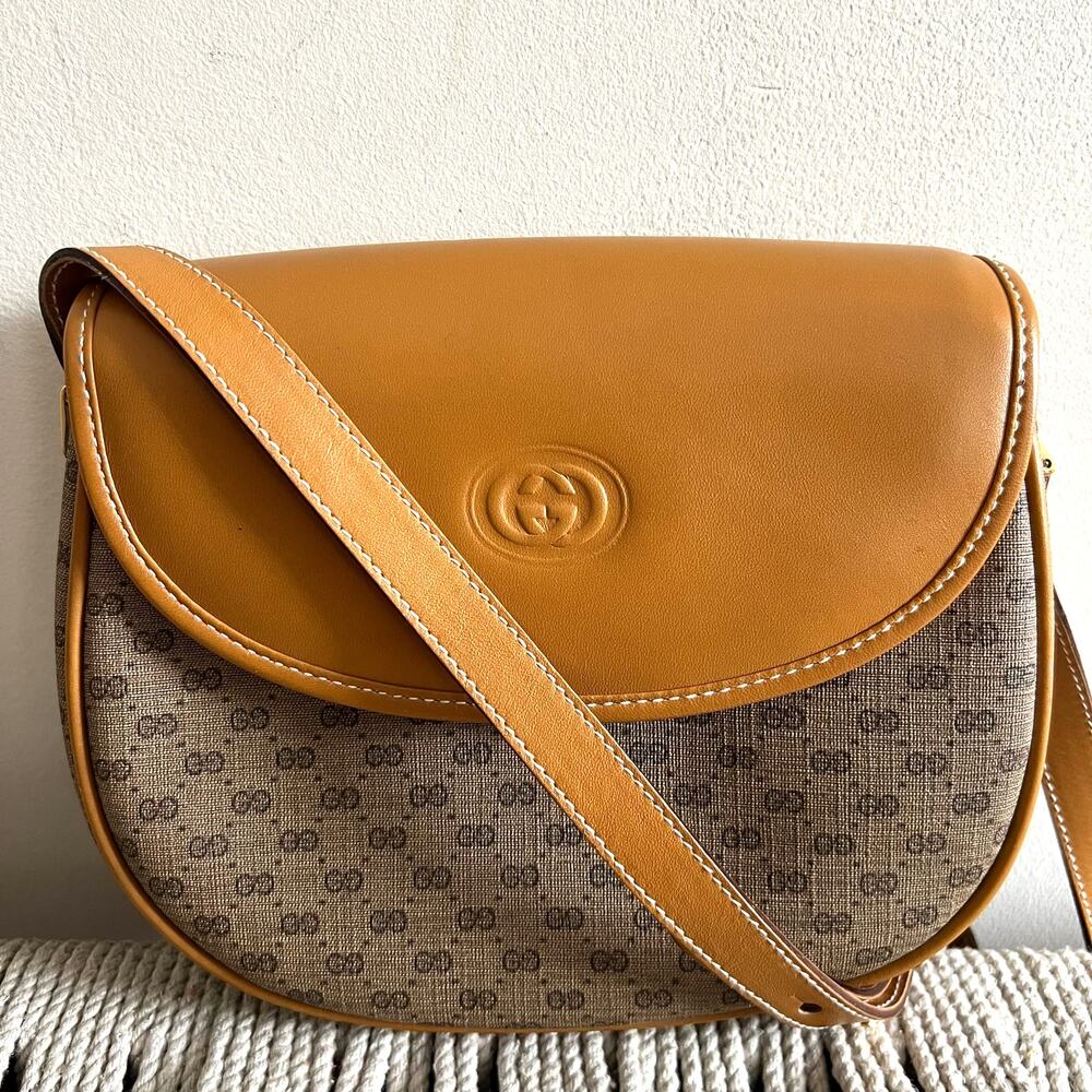 Gucci Tan and Brown Crossbody Bag